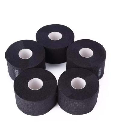 5 Rolls Disposable Barber Paper Neck Strips Hairdressing Stretchy Wrap Neck Protection Paper Strips for Hairdressers or Household Use (Black)