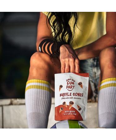 Bite-Size Crispy Mini Waffle Cones with Premium Belgian Chocolate - Perfect Snack or Dessert on the Go - Kosher - Milk Chocolate (6 Pack) - Buy Online on SooperMarket.com