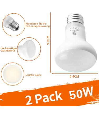 Repti Home 50W Reptile Heating Lamp 2-Pack | Ideal for Bearded Dragons Turtles Snakes & More - International Shipping - Buy Online on SooperMarket.com