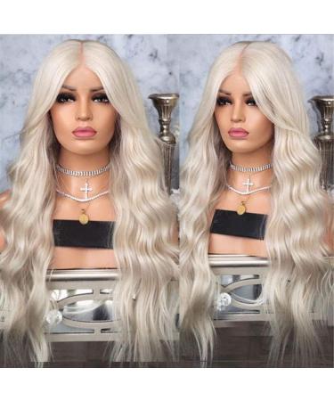BGHJUE Platinum Blonde Wig 26 - Synthetic Lace Front Wig with Baby Hair | Glueless Heat Resistant Wigs for Women - Buy Online on SooperMarket.com