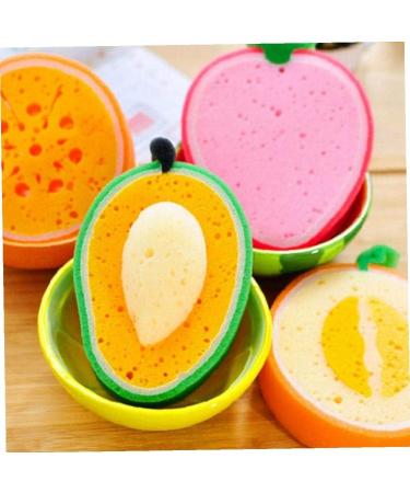 AMOYER 3 Pcs Cartoon Bath Sponge Set | Fruit Shape Cleaning Sponges for Kids & Adults | Fun Bathroom Accessories - Buy Online on SooperMarket.com