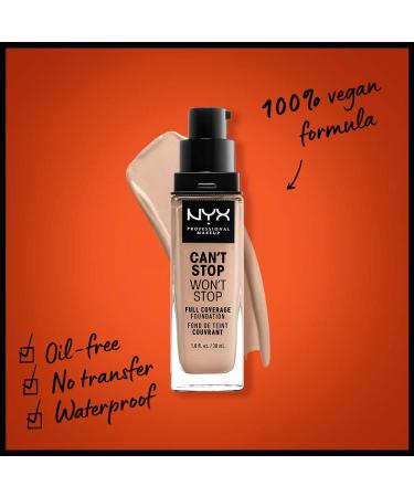 NYX Can't Stop Won't Stop Full Coverage Foundation Light 05 - Waterproof & Vegan - Buy Online on SooperMarket.com