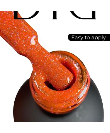 Didier Lab - Premium UV Gel Nail Polish - Brillant No. 15 - Gel Nail Varnish - Nail Art - Long-Lasting High Gloss Wear - Orange Gel Nail Polish - Gel Nails - Glitter Gel Nail Polish - Rich Pigment - Buy Online on SooperMarket.com