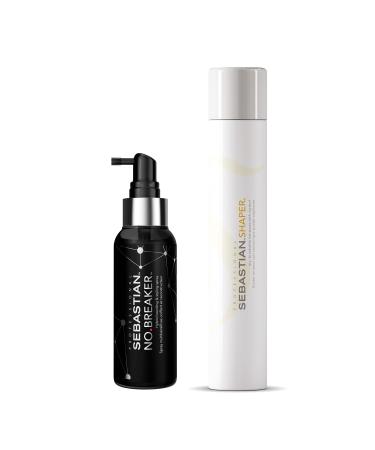 Sebastian Professional No.Breaker Hair Bonding Treatment Breakage and Damage Repair Leave-In Spray + Shaper Hairspray Lightweight Control for 24 Hours of Medium to Strong Hold 10.6 oz