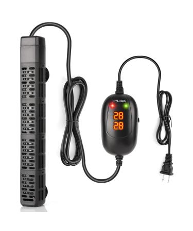 HiTauing Aquarium Heater, 50W/100W/200W/300W/500W Submersible Fish Tank Heater with Over-Temperature Protection and Automatic Power-Off When Leaving Water for Saltwater and Freshwater