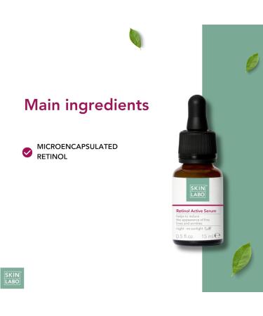 SkinLabo Retinol Active Serum - Improves Skin Tone and Appearance of Fine Lines Anti-Wrinkle Action with Microencapsulated Retinol - 15ml New Version - Buy Online on SooperMarket.com