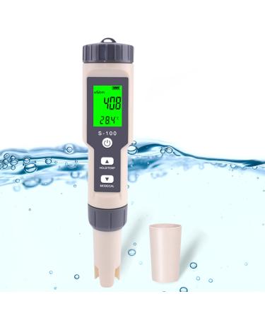 Yewhick Digital Salinity Tester for Saltwater, Waterproof Pool Salt Tester, 4 in 1 Salt/EC/TDS/Temp Meter, High Accuracy Saltwater Tester with ATC for Saltwater Pool, Aquarium, Koi Fish Pond