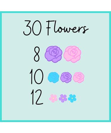 30 Piece Unicorn Icing Flowers Set with Edible Roses, Lavender, and Unicorn Sprinkles - Simply Sucr - Buy Online on SooperMarket.com