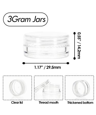 ZEJIA 3g Sample Containers with Lids - 25 Pack Clear Lip Balm Cosmetic Jars - Buy Online on SooperMarket.com