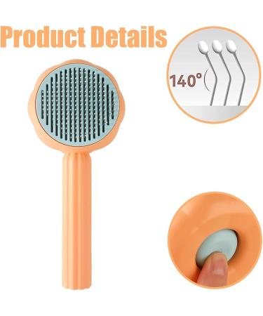 BNFGD 1Pcs Pet Hair Cleaner Brush Cute Cat Brush Dog Brush Pet Combing Brush Pet Combing Brush with Hair Removal Button Artifact for Stroking Cats and Dogs Pet Hair Cleaner Brush(Orange) - Buy Online on SooperMarket.com