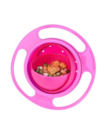 Universal Gyro Bowl Anti Spill Bowl Smooth 360 Degrees Dining Entertaining No Spill Snack Bowl Kids Non Spill Bowl Gyro Bowl for Kids Baby Bowl 360 Rotation Gyroscopic Bowl for Baby Kids (Pink)