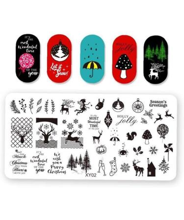 Zonster 6-Piece Nail Art Stamping Plates Set - Christmas Tree Deer & Snowflake Designs for Festive Nail Designs - Buy Online on SooperMarket.com
