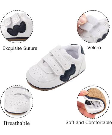 Cheerful Mario Baby First Walking Shoes | Soft PU Leather | Anti-Slip Sole | 12-18 Months | Dark Blue - Buy Online on SooperMarket.com