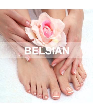 White Rhinestone French Tip Press on Toenails - 48Pcs Full Cover False Nails for Women - Buy Online on SooperMarket.com