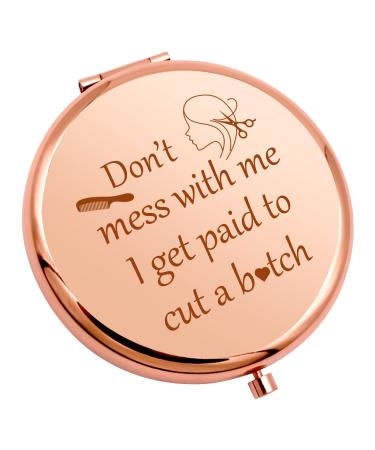 Funny Hairdresser Gift Hair Stylist Gifts Compact Makeup Mirror Salon Gifts for Women Hair Dresser Gift Idea Salon Stylist Gift Compact Mirror Gift for Barber Hairstyliest Cosmetology Graduation Gift