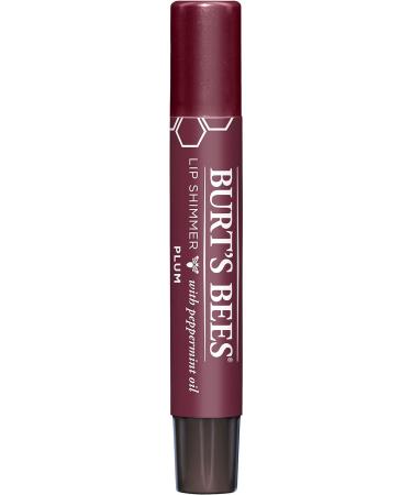 Burt's Bees Lip Shimmer Plum 2.55g - 100% Natural Origin with Peppermint Oil - Moisturizing Lip Shimmer, Single Pack - Buy Online on SooperMarket.com