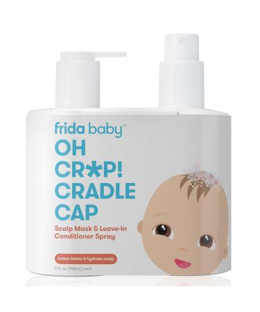 Oh Cr*p! Cradle Cap Flake Fixer Scalp Spray + Scalp Mask Duo by Frida Baby Soothes Baby's Scalp, Prevents Dryness and Flakes Scalp Mask+Spray Duo