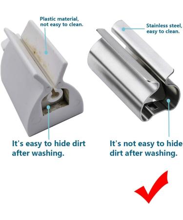 Toothpaste Tube Squeezer NEEMAY Metal Toothpaste Squeezer Rollers Toothpaste Dispenser Rolling Tube Toothpaste Wringer 304 Stainless Steel Tube Squeezer Seat Holder Stand 2 Pcs/Set Standard Size - Buy Online on SooperMarket.com