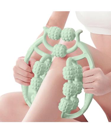 Adjustable 360-Degree Clamp Leg Massage Device - 15-Bike Non-Slip Muscle Relaxation & Calf Roller for Legs Neck & Arms | Indoor Sports & Yoga Equipment in Green - Buy Online on SooperMarket.com