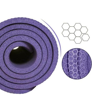 LFS 31.5 inch Hangable Yoga Mat - 10mm Extra Wide & Thick, Non-Slip Exercise Mat with Band & Yoga Bag - Purple - Buy Online on SooperMarket.com