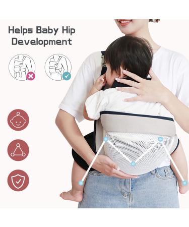 Breathable Baby Carrier Newborn Quick Drying Adjustable Thick Shoulder Straps for Toddlers up to 20kg (Gray) | Summary Baby - Buy Online on SooperMarket.com