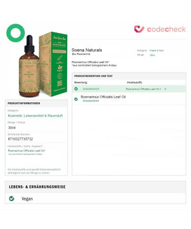 100% Organic Rosemary Oil for Hair Growth | Essential Oil for Lashes | Pure & Natural Hair Oil for Hair Loss - High Dose Rosemary Oil - Buy Online on SooperMarket.com