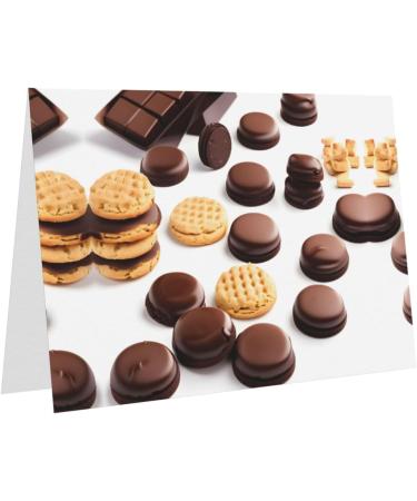 Cookies Food Chocolate Chip Biscuits Pearl Paper Greeting Card - Double-Sided Pearl Effect with Suitable for Various Occasions Cookies Food Chocolate Chip Biscuits One Size - Buy Online on SooperMarket.com