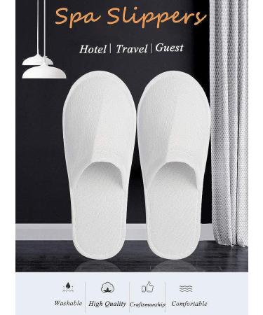 KRISMYA 24 Pairs Spa Slippers - Non-Slip Disposable Closed Toe Slippers for Men and Women | Ideal for Hotel, Home, Guest Use - White - Buy Online on SooperMarket.com