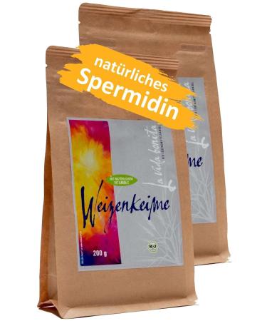 100% fresh organic wheat germ - natural spermidine superfood |Double pack 2 x 200g |gentle made vegan lactose -free 400 g