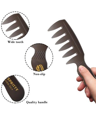 Noverlife 5PCS Men's Pompadour Hairstyling Combs - Professional Wide Teeth Texture Comb Set for Slicked Back Hairstyle - Buy Online on SooperMarket.com