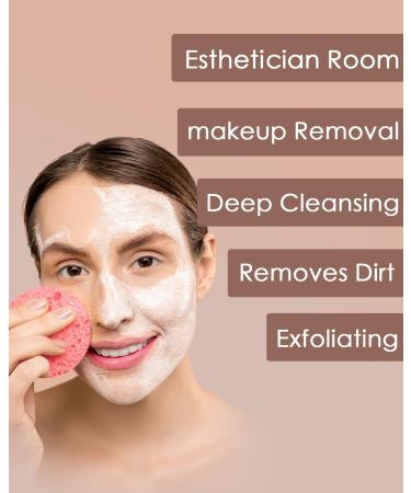 15-Count Natural Compressed Facial Sponges - Exfoliating Pink Face Pads for Deep Cleansing - Buy Online on SooperMarket.com