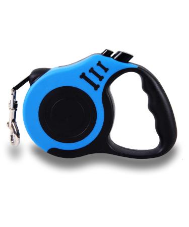 Sidewinder 360 Tangle-Free Retractable Dog Lead With Anti-Slip Handle - Easy One Button Lock & Release Leads - Extendable to 5M 16FT Adjustable Long Leash - Nylon Ribbon Strong Strap Tape Blue