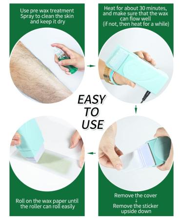 Sensitive Skin Roller Waxing Kit with Aloe for Hair Removal | At-Home Waxing Kit for Arms, Legs, and Body | Men and Women - Buy Online on SooperMarket.com