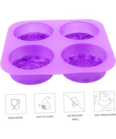 MAGICLULU 1pc Handmade Soap Mold Flower Fondant Cake Molds DIY Muffin Tool Silicone Biscuits Rose Candy Cookie Cake Flower Casting Molds Resin Mold Silica Gel Flower Model Purple Round 3X16.6X16.6CM - Buy Online on SooperMarket.com