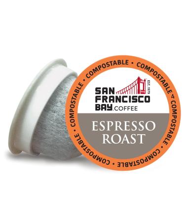 SF Bay Coffee Espresso Roast Dark Roast Compostable Coffee Pods K Cup Compatible including Keurig 2.0 (Pack of 12)