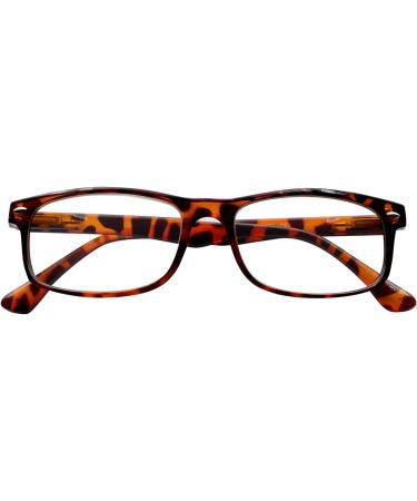 TBOC Reading Glasses +2.50 - Brown Tortoise | Stylish Reading Aid for Men & Women | Perfect for Seniors & Digital Devices - Buy Online on SooperMarket.com