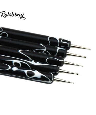 Rolabling 5 Pc Double-ended Nail Art Dotting Pens Set - Size 2 - Buy Online on SooperMarket.com