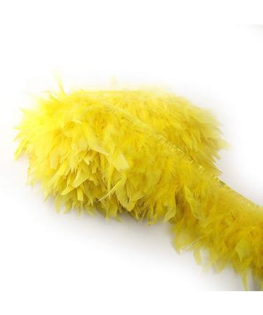 KOLIGHT 2 Yards Natural Dyed Turkey Feathers Fringe Trim for DIY Crafts - Yellow - Buy Online on SooperMarket.com