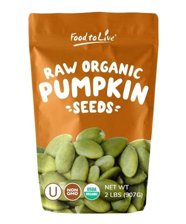 Organic Sprouted Pumpkin Seeds, 2 Pounds  Non-GMO, Raw Kernels, No Shell, Unsalted, No Oil, Vegan Kosher, Bulk. Keto Snack. High in Protein, Omega Fats. Great as a Topping for Salads, Oats, Yogurt. 2 Pound (Pack of 1)