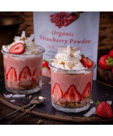 Organic Freeze Dried Strawberry Powder (4 oz) - Vegan Superfood for Baking, Smoothies, and Keto/Paleo Diets - Buy Online on SooperMarket.com