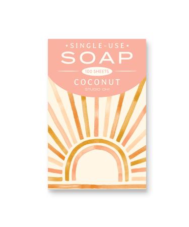 Studio Oh! Single-Use Soap Sheets 100-Count - Sunny Skies Ahead - Portable Hand Washing Soap Sheets in Coconut for On-the-Go Hand Cleaning - Add to Pocket Purse or Travel Bag