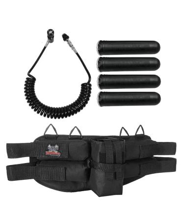 Maddog Paintball Harness with Pods & Quick Disconnect Paintball Tank Remote Coil | Compressed Air (HPA) & CO2 Compatible Quick Disconnect Remote Coil Combo