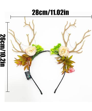 Prosy LED Flower Light up Antlers Headbands Glowing Butterfly Headband Christmas Hair Bands Party Decorative for Women and Girls Multicolor 7 - Buy Online on SooperMarket.com