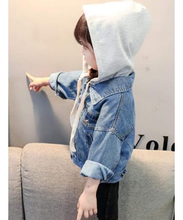 Odziezet Boy's Denim Hooded Jacket - Zipper Jean Coat for Spring - 3-4 Years (C-blue) - Buy Online on SooperMarket.com