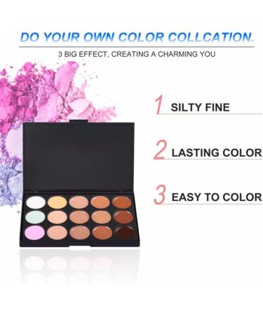 1Pack Professional 15 Colour Concealer Palette Camouflage Contour Cosmetic Set Eye Face Cream Contour Kit - Buy Online on SooperMarket.com