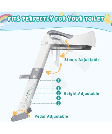 Potty Training Seat with Step Stool Ladder for Kids | Toddler Toilet Chair for Boys | Grey - Buy Online on SooperMarket.com