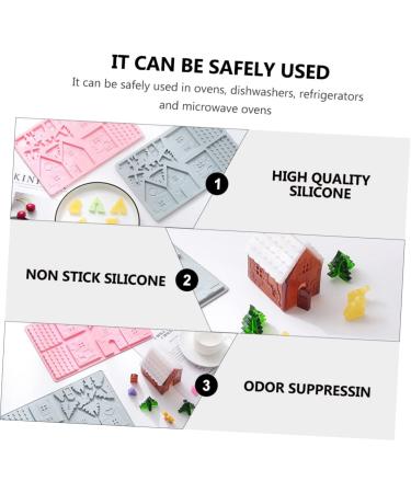 Cabilock 12 Pcs Cake Baking Tools Silicone Molds House Cookie Home Tools Christmas Cake Mold Manual Dessert - Buy Online on SooperMarket.com