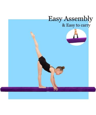 UMIKOOL DIRECT 8FT Balance Beam for Gymnastics - Non Slip Rubber Base - Professional Home Training Equipment - Dark Purple - Buy Online on SooperMarket.com