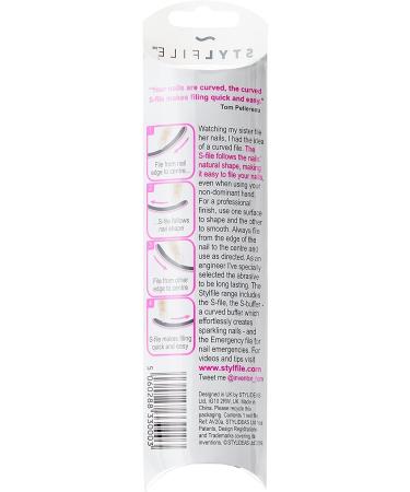 StylFile 6-Pack Curved Nail File with 240/400 Grit for Manicures - Professional 3-in-1 Emery Boards for Nails with Cuticle Pusher Under-Nail Skimmer - Premium Nail Products and Nail Essentials - Buy Online on SooperMarket.com