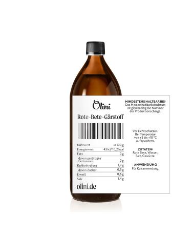 Olini Fermentation from Beets 1L - Fresh Preservative-Free Beetroot Juice with Spices - Natural Probiotic Drink - Not Pasteurized - Buy Online on SooperMarket.com